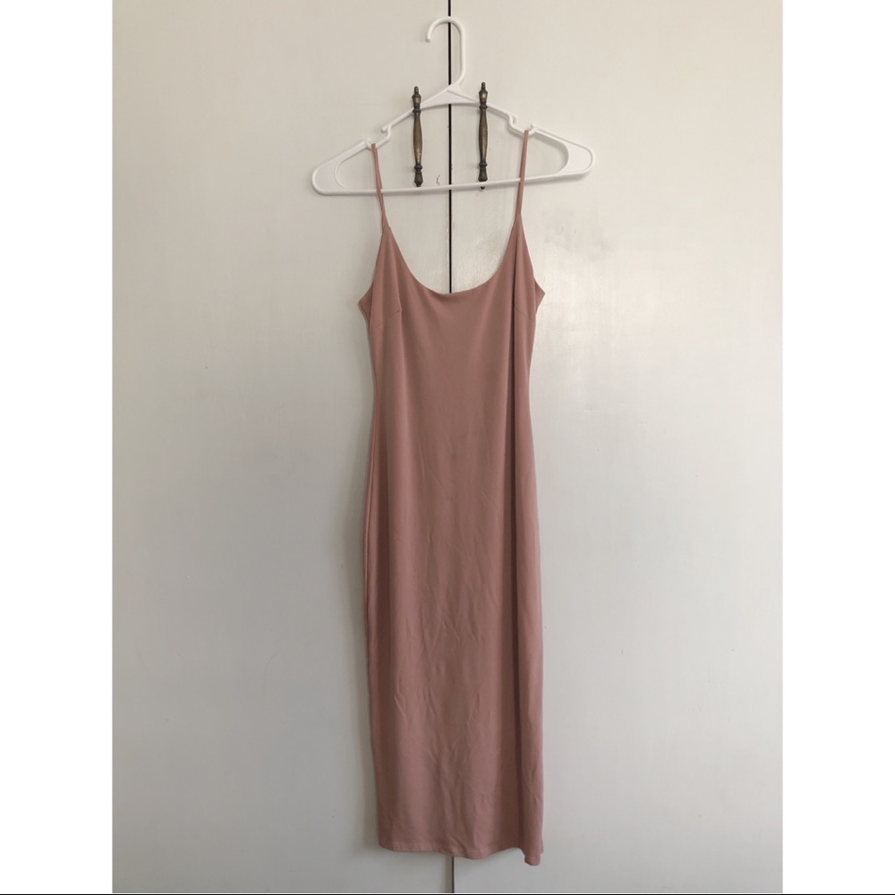 Sleek nude Midi Dress